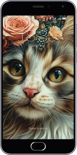 2D пластиковый чехол Cats and flowers для Meizu M2 - 6069t-185 изображение 