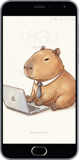 2D пластиковый чехол Funny Capybara CEO Working для Meizu M2 - 6777t-185 изображение 