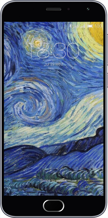 2D пластиковий чехол «Зоряна ніч» Вінсента Ван Гога для Meizu M2 - 6433t-185 изображение 