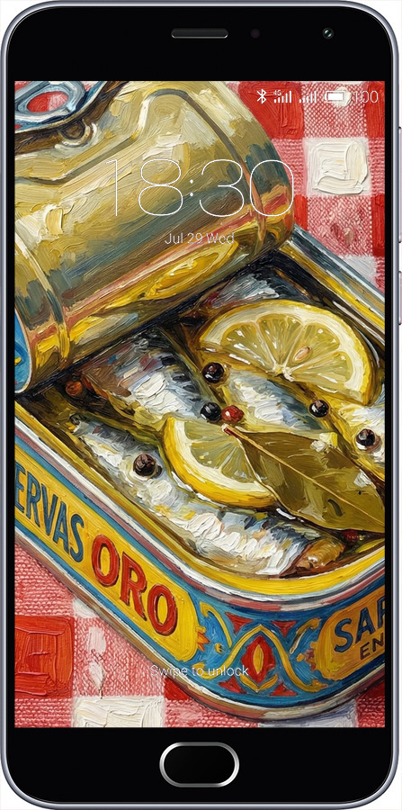 2D пластиковый чехол Vintage Sardine Tin Phone для Meizu M2 - 6772t-185 изображение 