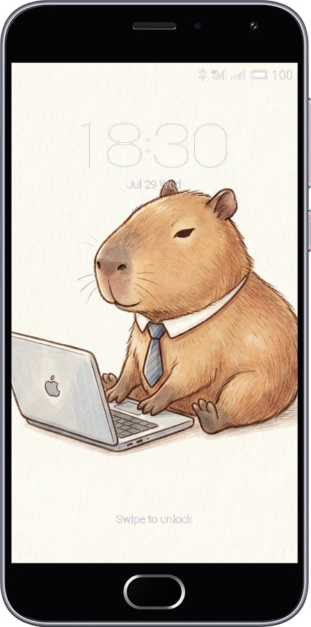 2D пластиковый чехол Funny Capybara CEO Working для Meizu M2 - 6777t-185 изображение 