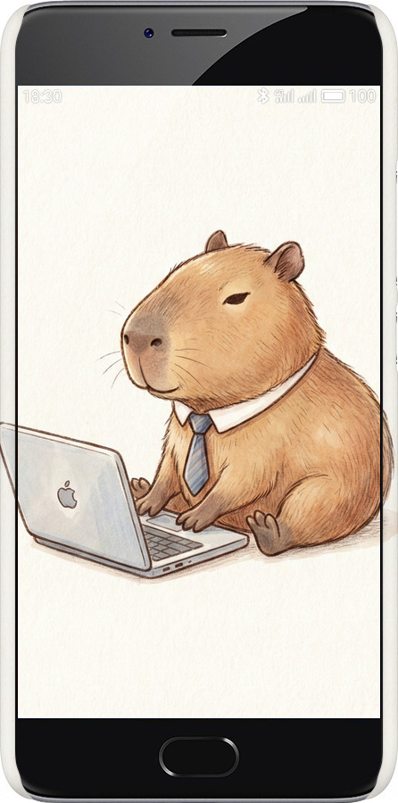 3D пластиковий матовий чехол Funny Capybara CEO Working для Meizu M3 Note - 6777m-256 изображение 