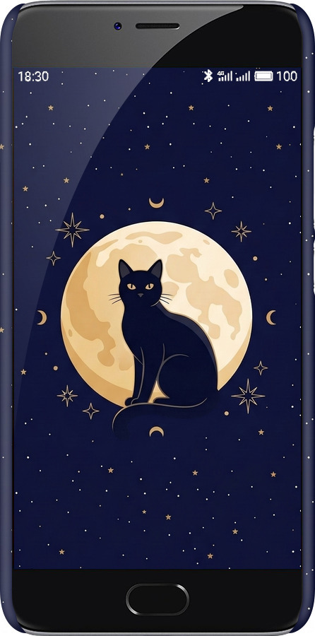 3D пластиковий матовий чехол Cute Cat Celestial/Witchy для Meizu M3 Note - 6787m-256 изображение 