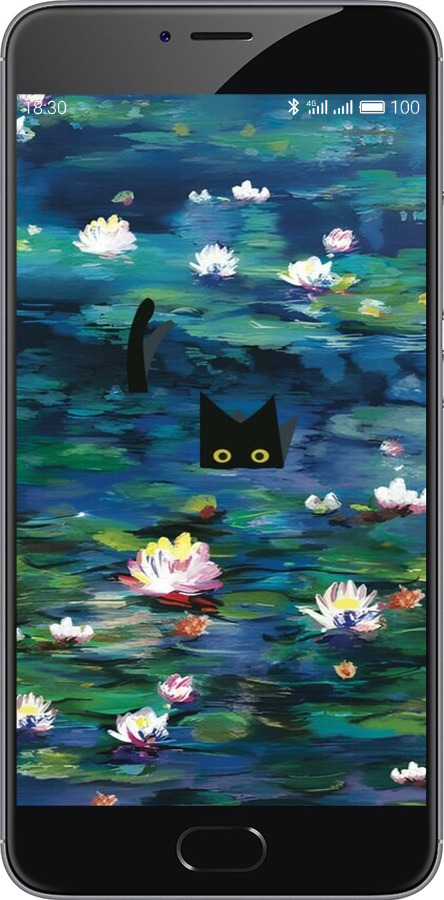 2D пластиковый чехол із зображенням водяних лілій та кішок для Meizu M3 Note - 6257t-256 изображение 