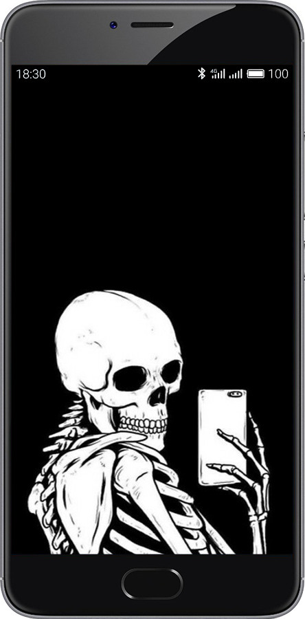 2D пластиковый чехол Скелет делает Selfie для Meizu M3 Note - 6535t-256 изображение 