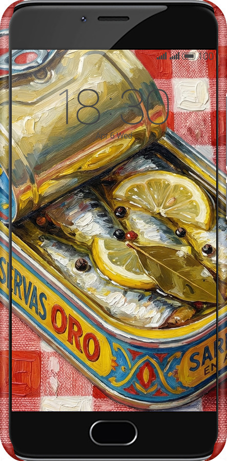 3D пластиковый матовый чехол Vintage Sardine Tin Phone для Meizu M3 - 6772m-272 изображение 