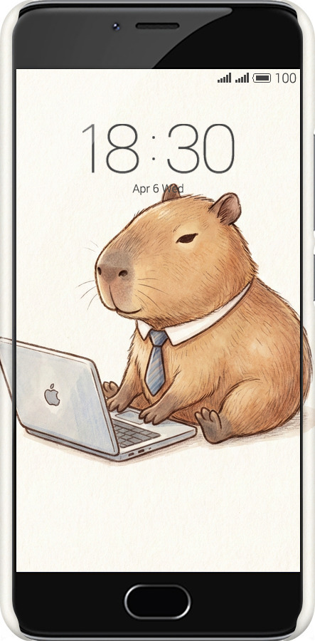 3D пластиковый матовый чехол Funny Capybara CEO Working для Meizu M3 - 6777m-272 изображение 