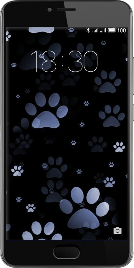 2D пластиковый чехол С синими отпечатками лап для Meizu M3 - 6441t-272 изображение 