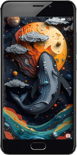 Силіконовий чехол Кит у космосі для Meizu M3e - 6328u-607 изображение 