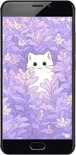 Силіконовий чехол Котик в цветах для Meizu M3e - 6390u-607 изображение 