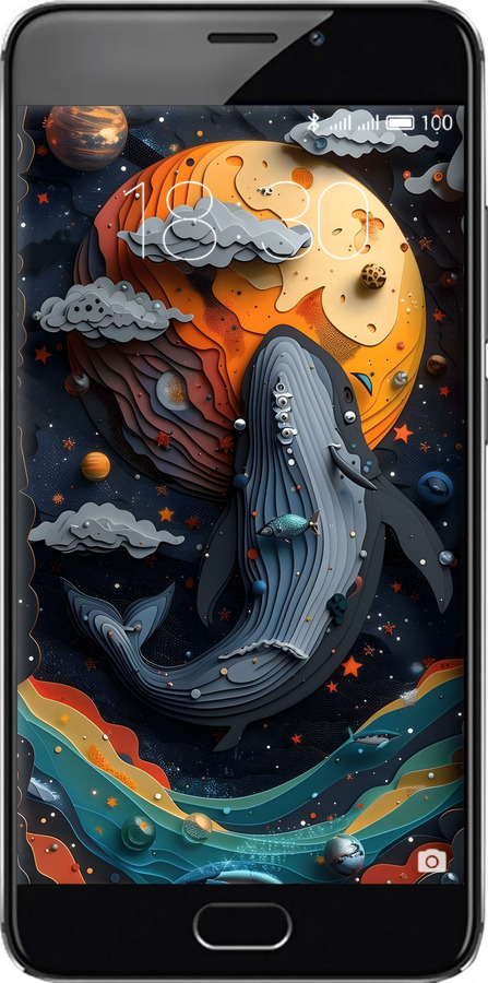 Силіконовий чехол Кит у космосі для Meizu M3e - 6328u-607 изображение 