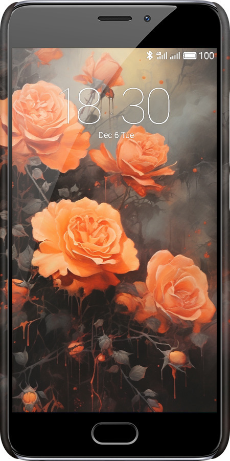 3D пластиковий матовий чехол Оранжеві троянди для Meizu M5 Note - 5944m-447 изображение 