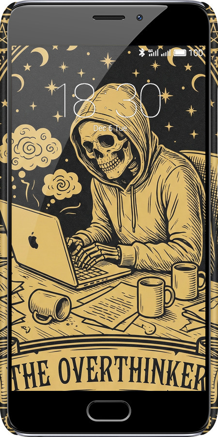 3D пластиковый матовый чехол The Overthinker для Meizu M5 Note - 6774m-447 изображение 