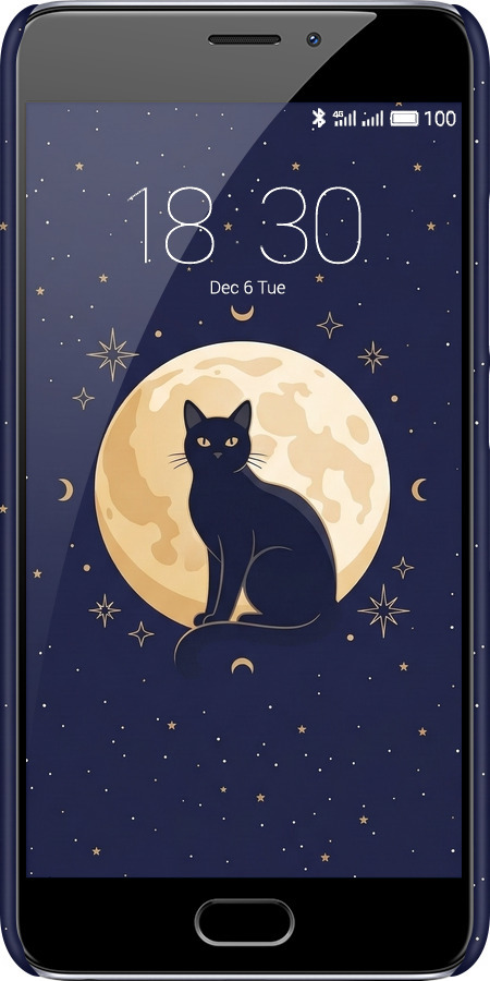 3D пластиковый матовый чехол Cute Cat Celestial/Witchy для Meizu M5 Note - 6787m-447 изображение 