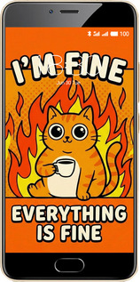 2D пластиковый чехол Funny Cat для Meizu M5 - 6786t-420 изображение 