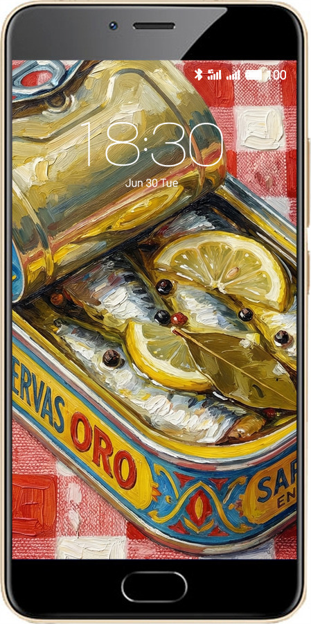 2D пластиковый чехол Vintage Sardine Tin Phone для Meizu M5 - 6772t-420 изображение 