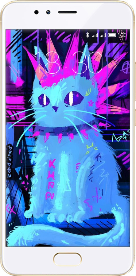 Силиконовый чехол Кот панк для Meizu M5s - 6311u-776 изображение 