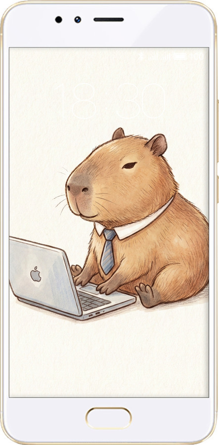 Силиконовый чехол Funny Capybara CEO Working для Meizu M5s - 6777u-776 изображение 