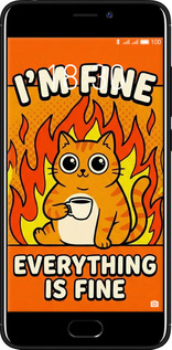 2D пластиковий чехол Funny Cat для Meizu M6 - 6786t-1349 изображение 