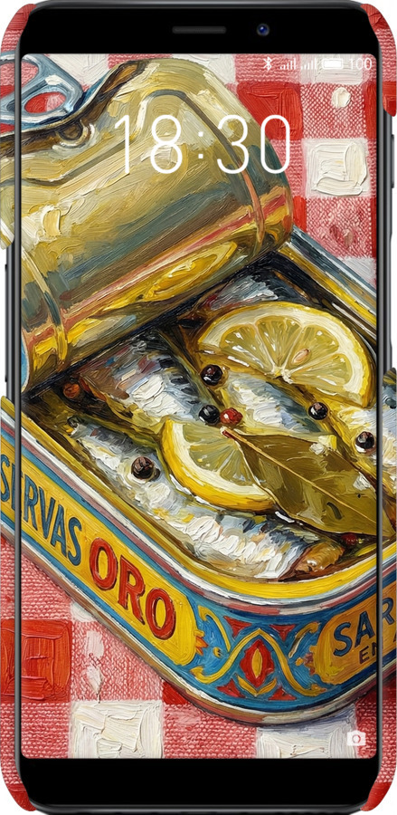 3D пластиковый матовый чехол Vintage Sardine Tin Phone для Meizu M6s - 6772m-1364 изображение 