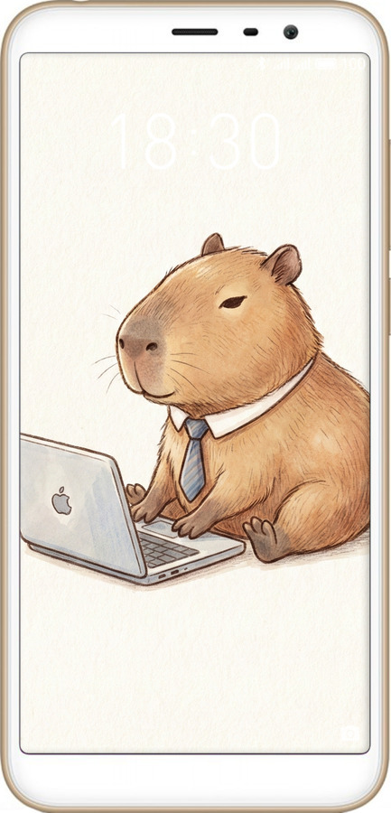 Силиконовый чехол Funny Capybara CEO Working для Meizu M6T - 6777u-1536 изображение 