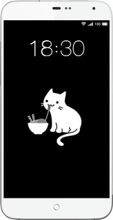 Силиконовый чехол С милым котом на черном фоне для Meizu MX3 - 6528u-310 изображение 