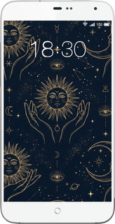 Силіконовий чехол Celestial Harmony: Sun & Moon Gold Mystic Pattern для Meizu MX3 - 6778u-310 изображение 