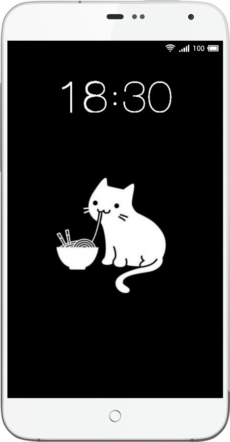 Силиконовый чехол С милым котом на черном фоне для Meizu MX3 - 6528u-310 изображение 