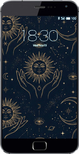 Силиконовый чехол Celestial Harmony: Sun & Moon Gold Mystic Pattern для Meizu MX4 PRO - 6778u-132 изображение 
