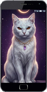 Силиконовый чехол Mystic White Cat Gothic Dark Purple Gold для Meizu MX4 PRO - 6805u-132 изображение 