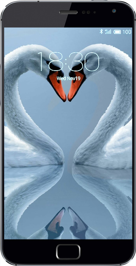 Силиконовый чехол Лебеди для Meizu MX4 PRO - 6007u-132 изображение 