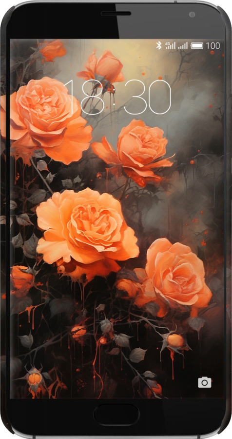 3D пластиковый глянцевый чехол Оранжевые розы для Meizu MX5 - 5944c-105 изображение 