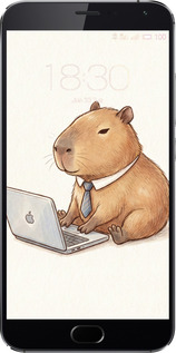 2D пластиковый чехол Funny Capybara CEO Working для Meizu MX5 - 6777t-105 изображение 