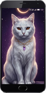 2D пластиковий чехол Mystic White Cat Gothic Dark Purple Gold для Meizu MX5 - 6805t-105 изображение 
