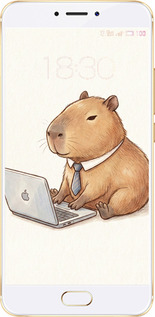 2D пластиковий чехол Funny Capybara CEO Working для Meizu MX6 - 6777t-259 изображение 