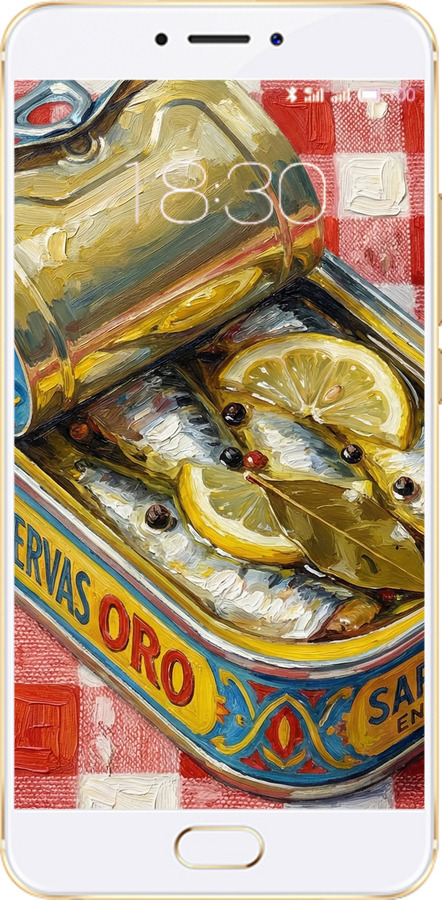 2D пластиковий чехол Vintage Sardine Tin Phone для Meizu MX6 - 6772t-259 изображение 