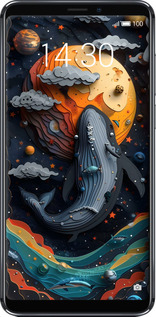 Силиконовый чехол Кит в космосе для Meizu Note 8 - 6328u-1610 изображение 