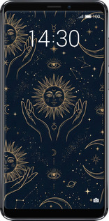 Силиконовый чехол Celestial Harmony: Sun & Moon Gold Mystic Pattern для Meizu Note 8 - 6778u-1610 изображение 