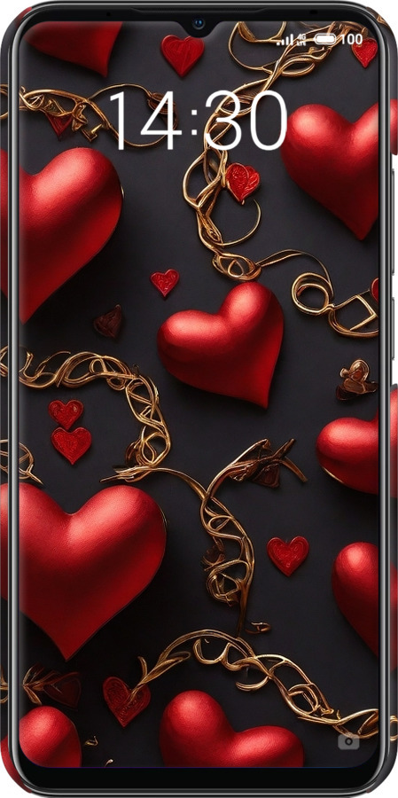 3D пластиковый матовый чехол Сердечки для Meizu Note 9 - 5831m-1689 изображение 