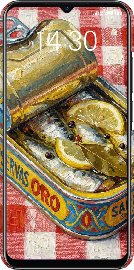 3D пластиковый матовый чехол Vintage Sardine Tin Phone для Meizu Note 9 - 6772m-1689 изображение 