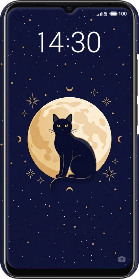 3D пластиковый матовый чехол Cute Cat Celestial/Witchy для Meizu Note 9 - 6787m-1689 изображение 
