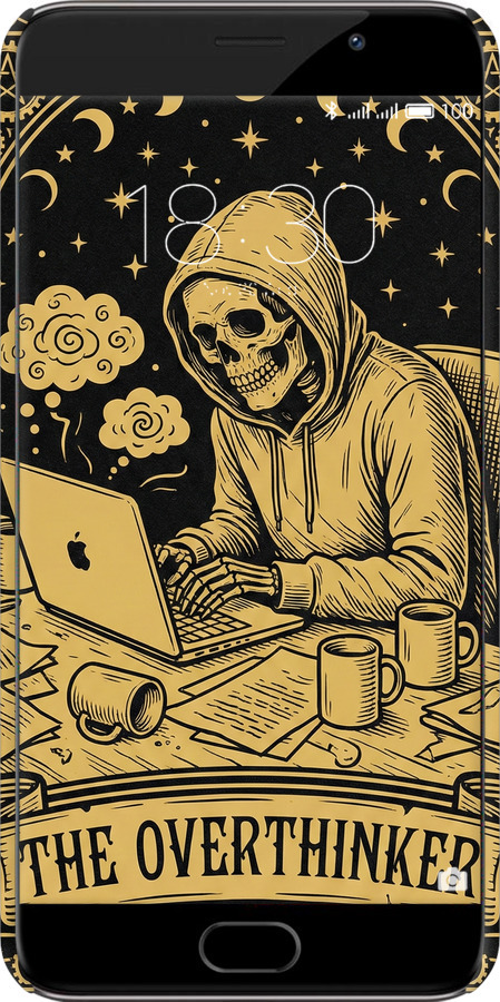 3D пластиковий матовий чехол The Overthinker для Meizu Pro 6 Plus - 6774m-678 изображение 