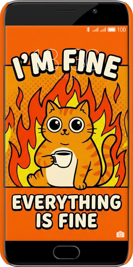 3D пластиковый матовый чехол Funny Cat для Meizu Pro 6 Plus - 6786m-678 изображение 