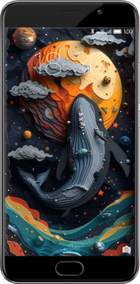 Силиконовый чехол Кит в космосе для Meizu Pro 6 Plus - 6328u-678 изображение 