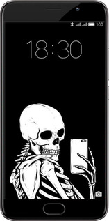 Силіконовий чехол Скелет робить Selfie для Meizu Pro 6 Plus - 6535u-678 изображение 