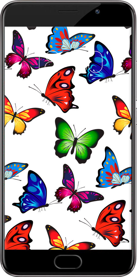 Силиконовый чехол Красочные мотыльки для Meizu Pro 6 Plus - 4761u-678 изображение 