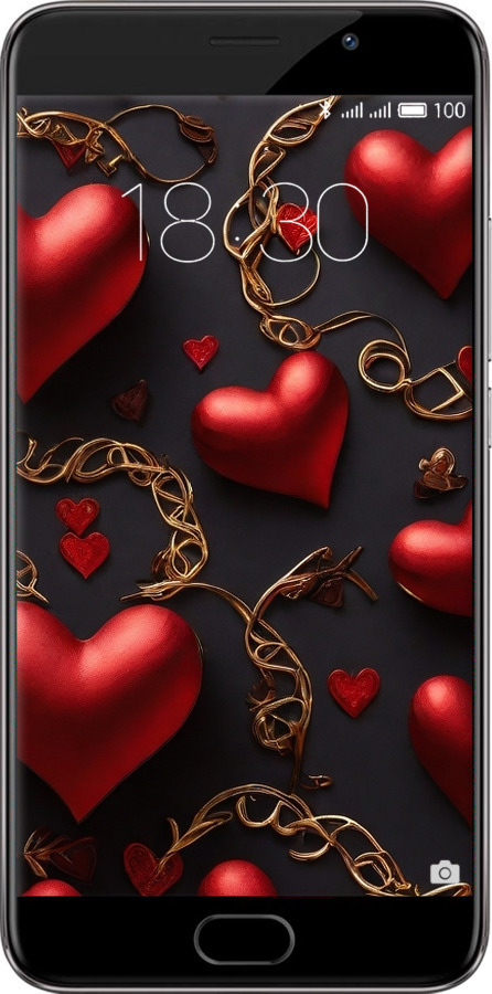 Силиконовый чехол Сердечки для Meizu Pro 6 Plus - 5831u-678 изображение 