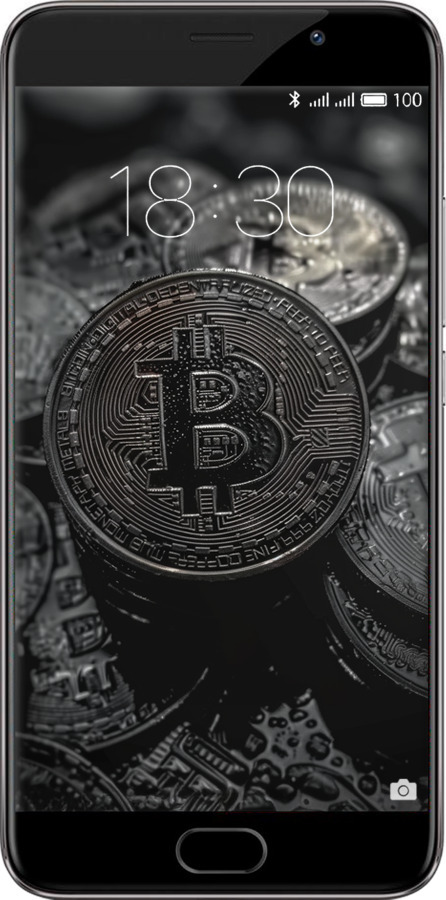 Силиконовый чехол Black Bitcoin для Meizu Pro 6 Plus - 6090u-678 изображение 