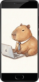 Силиконовый чехол Funny Capybara CEO Working для Meizu Pro 6 - 6777u-293 изображение 