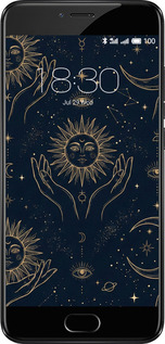 2D пластиковый чехол Celestial Harmony: Sun & Moon Gold Mystic Pattern для Meizu Pro 6 - 6778t-293 изображение 